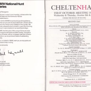 Cheltenham Thursday 9th October 1986 Racecard
