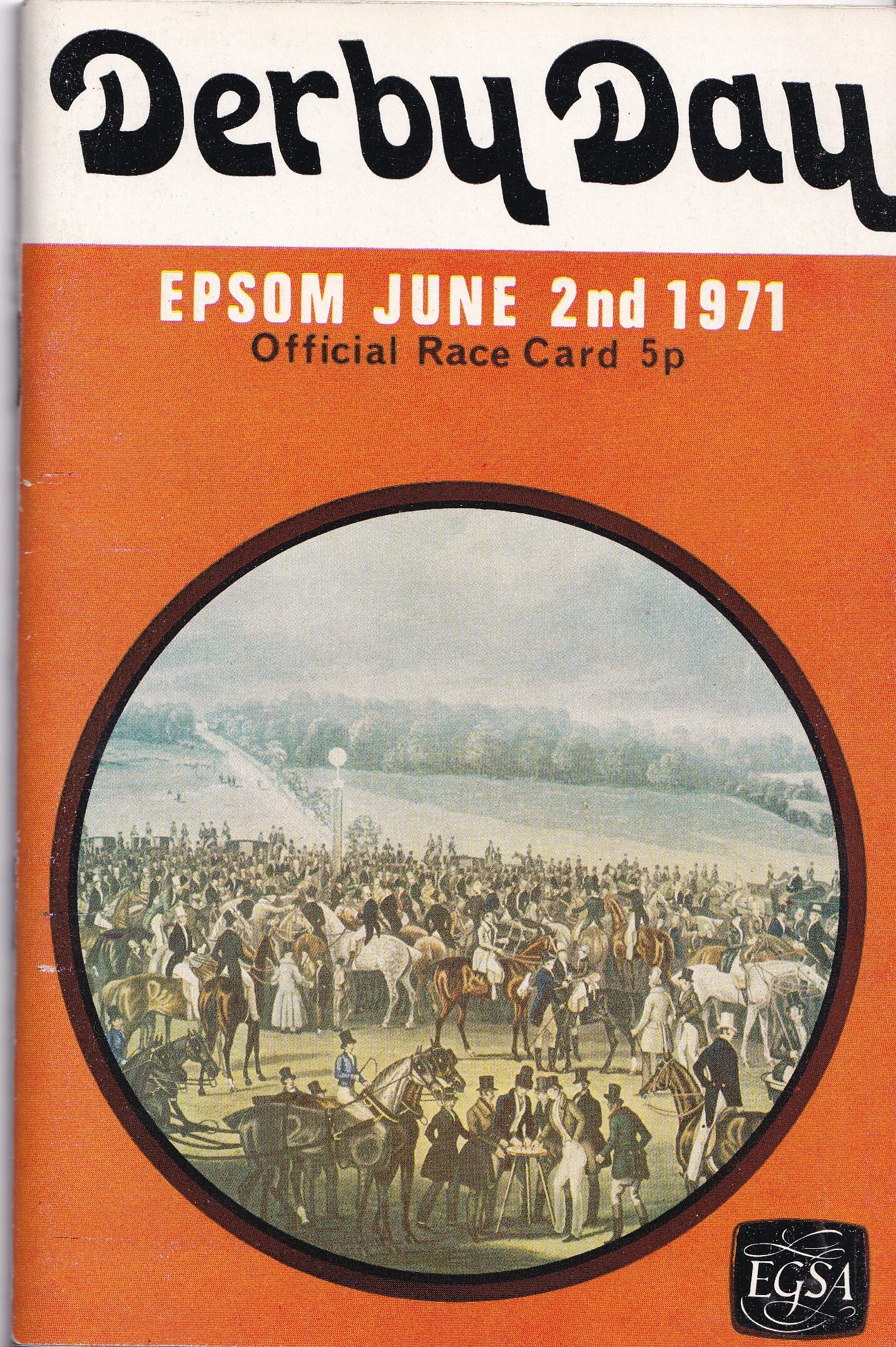 Derby Day Epsom June 2nd 1971 Racecard