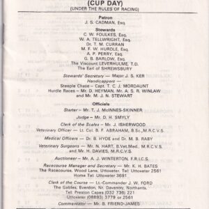 Uttoxeter Saturday March 19th 1983 (Cup Day) Racecard
