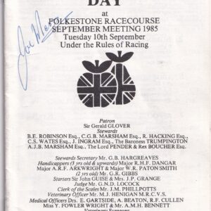 Garden of England Day Folkestone Racecourse Tuesday September 10th 1985 Racecard