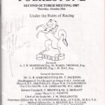 Folkestone Racecourse Thursday October 29th 1987 Racecard