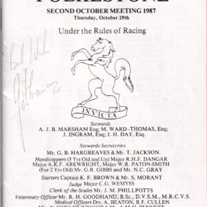 Folkestone Racecourse Thursday October 29th 1987 Racecard