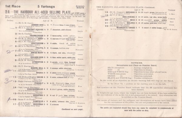 Folkestone Racecard 1932