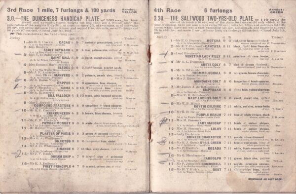 Folkestone Racecard 1932