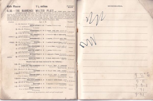 Folkestone Racecard 1932