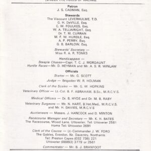 Uttoxeter Second May (Evening Meeting) Thursday May 13th 1982 Racecard