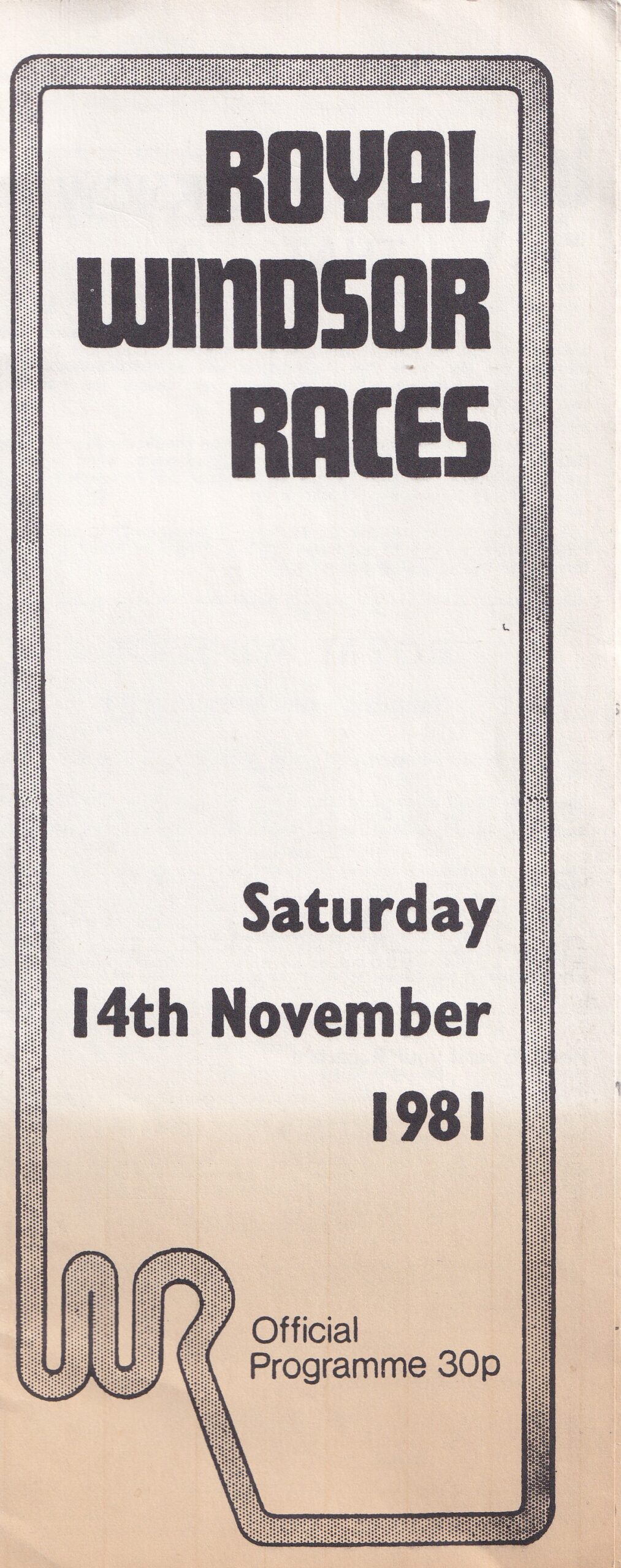 Royal Windsor Races Saturday 14th November 1981 Racecard
