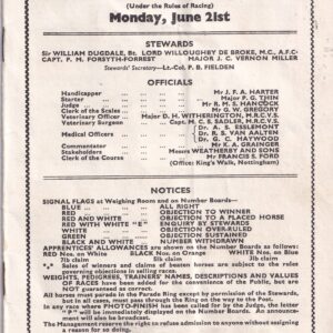 Birmingham Farewell (Evening) Meeting Monday June 21st 1965 Racecard