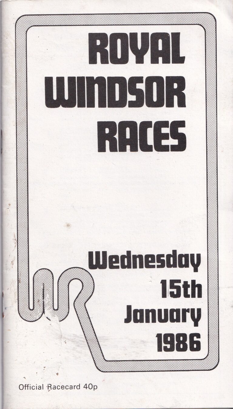 Royal Windsor Races Wednesday 15th January 1986 Racecard