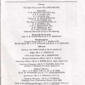 Nottingham Races Monday November 27th 1989 Racecard