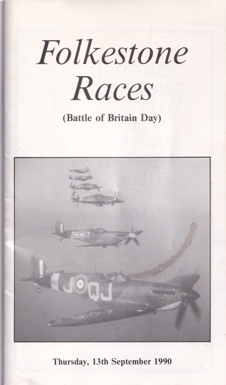 Folkestone Races (Battle of Britain Day) Thursday 13th September 1990 Racecard