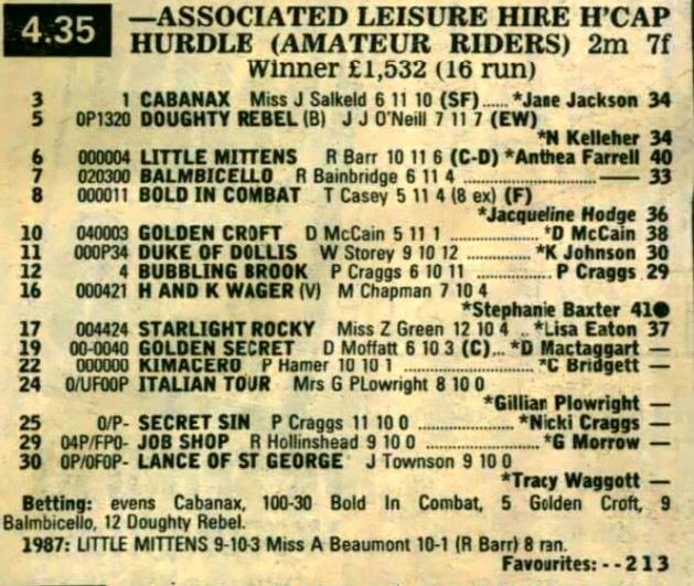 Associated Leisure Hire Handicap Hurdle Amateur Riders